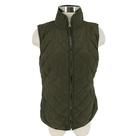 Old Navy Jackets & Blazers - Old Navy Textured Quilted Vest Crocodile Tears Green Sleeveless Zip Up Medium